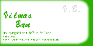 vilmos ban business card